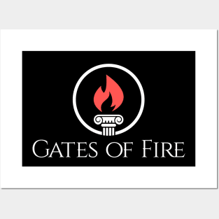 Gates of Fire white on black Posters and Art